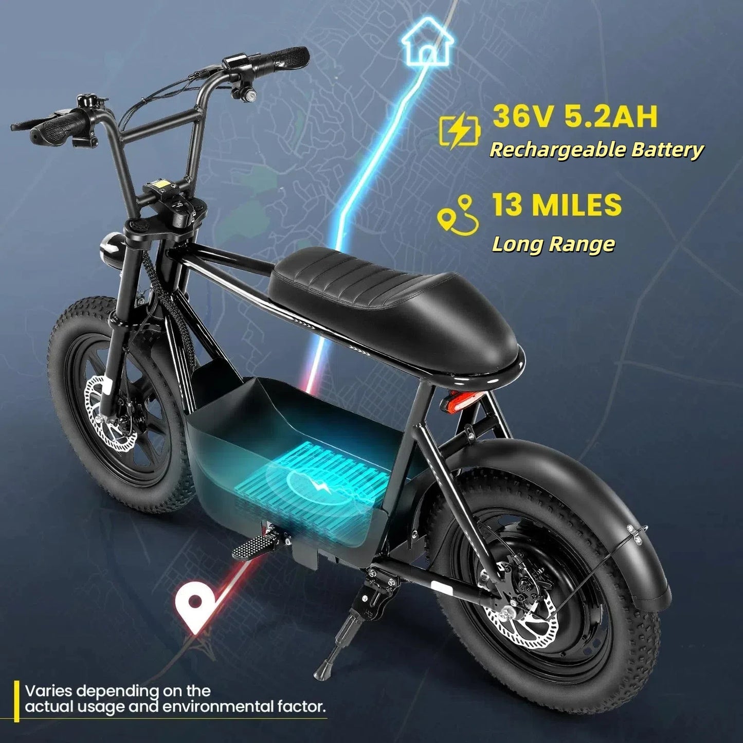 CAROMA Peak 819W Electric Scooter With Seat All Terrain