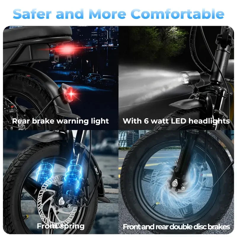 LELEKUAIFolded Folding Electric Bicycle T5-D Two Seat