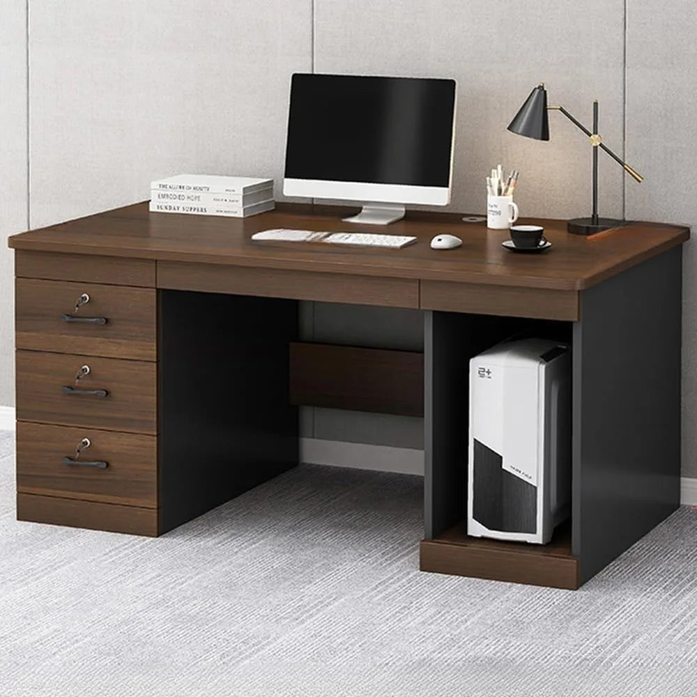 ZHUOTING Office Computer Desk With Locking Drawers Cord Management