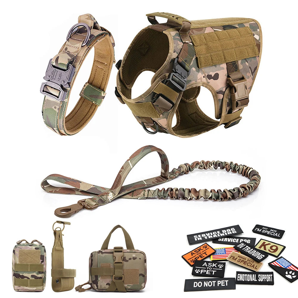 PETRAVELCN Military Large Dog Harness Vest Patches Set