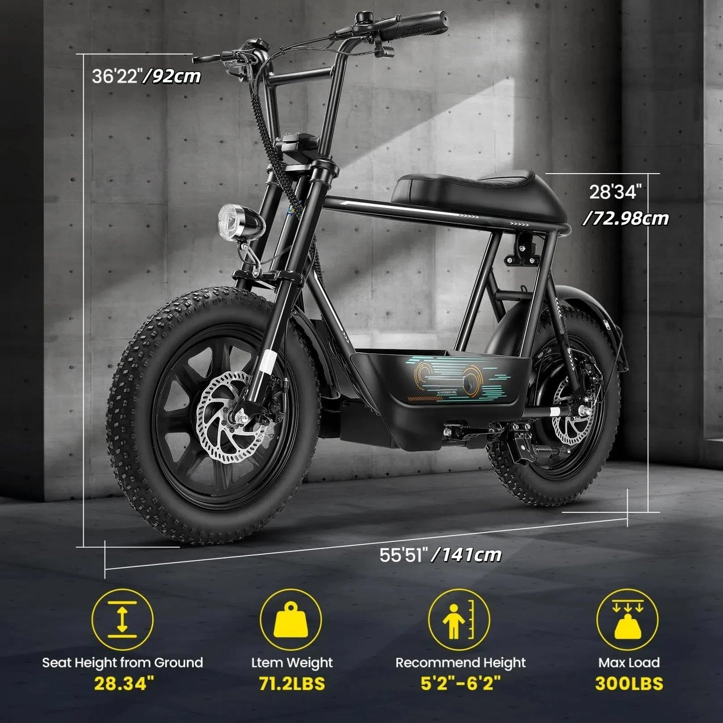 CAROMA Peak 819W Electric Scooter With Seat All Terrain