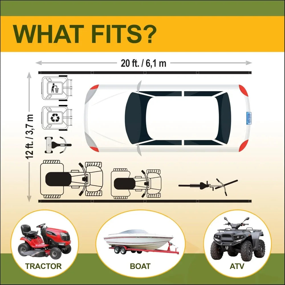 Frame Heavy Duty All Steel Carport Canopy Outdoor Shelter