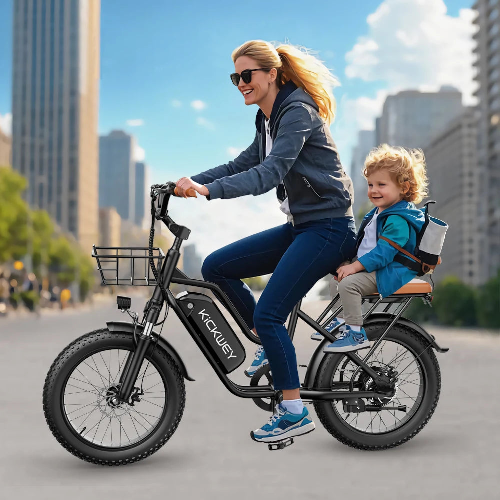 Kickwey LD20 Electric Mountain Fat Tire E Bike 1500W 32MPH