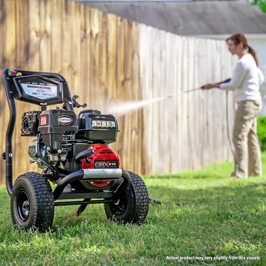 Clean Machine 3500 PSI Gas Pressure Washer, 2.5 GPM, Includes  Spray Gun 15-Inch Surface Cleaner 5/16-in. x 25-ft. MorFlex Hose