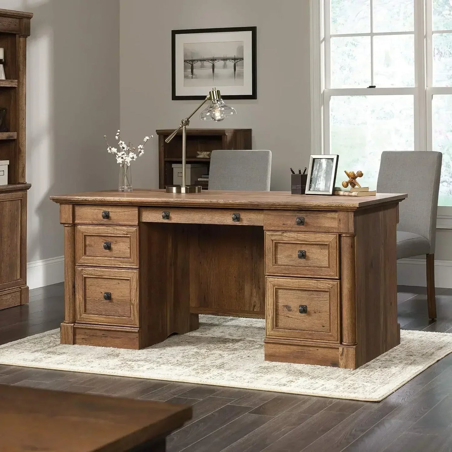 XMSJ Palladia Executive Desk Engineered Wood Office Furniture