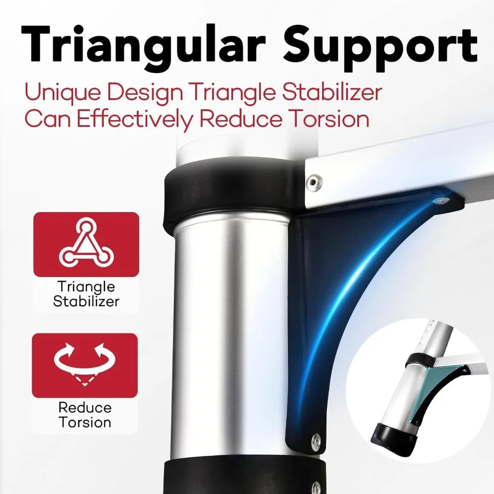 Telescoping A Frame Aluminum Ladder For Outdoor Use