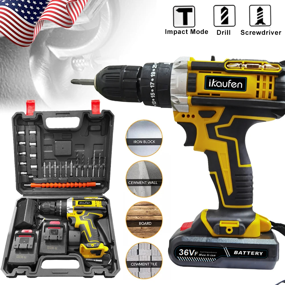 Hign-concerned 21V Multifunctional Rechargeable Impact Drill Kit