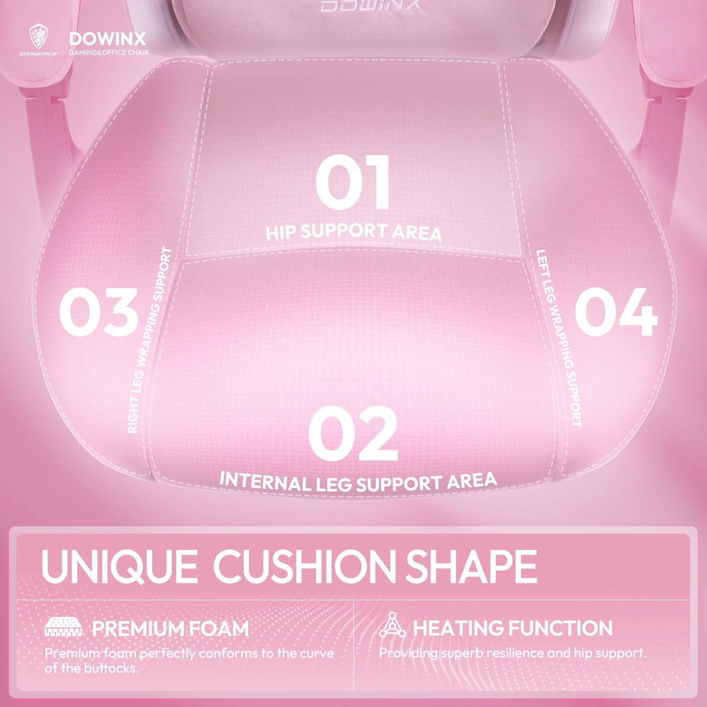 Dowinx Heated Massage Gaming Chair With Lumbar Support