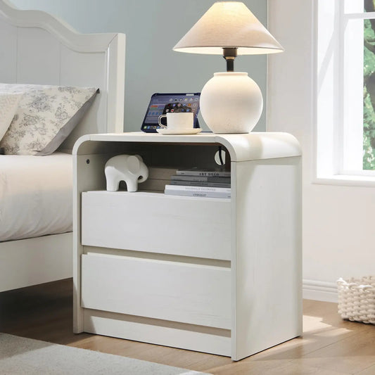 GYROOR Nightstand With Charging Station And Drawers