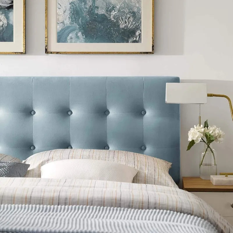 Modway Emily King Biscuit Tufted Performance Velvet Headboard Light Blue