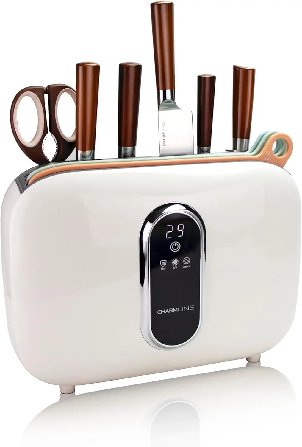 Smart Cutting Board and Knife Set with Holder, Double Cleaning and Drying Function,