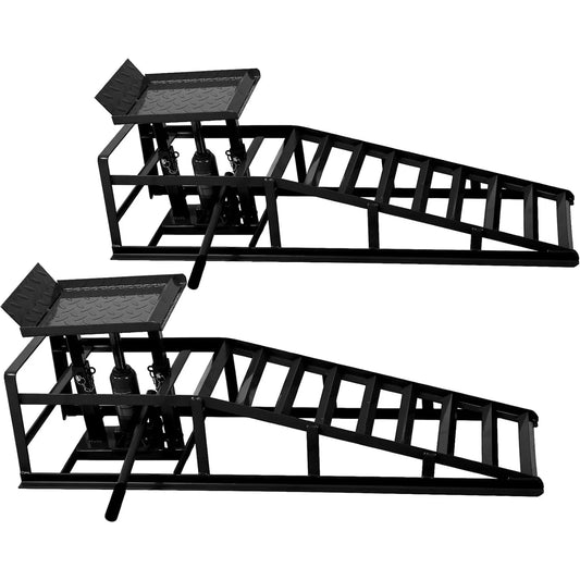 2PCS Hydraulic Car Ramps 5T 10000lbs Steel Frame Lift