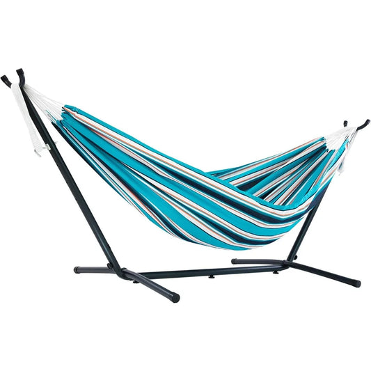Double Sunbrella Hammock with Space Saving Steel Stand, 450 lb Capacity - Premium Carry Bag Included (Token Surfside)