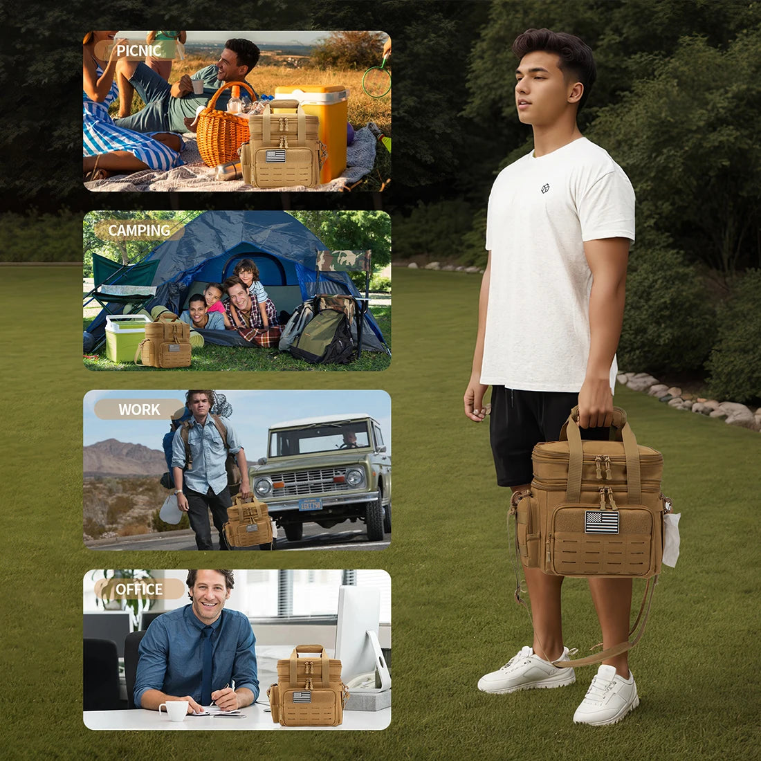 ReFire Gear Tactical Expandable Insulated Lunch Box Cooler Bag