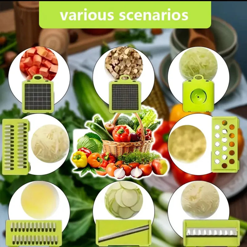 Fruit and Vegetable Tools 16 Piece Vegetable Chopper Set