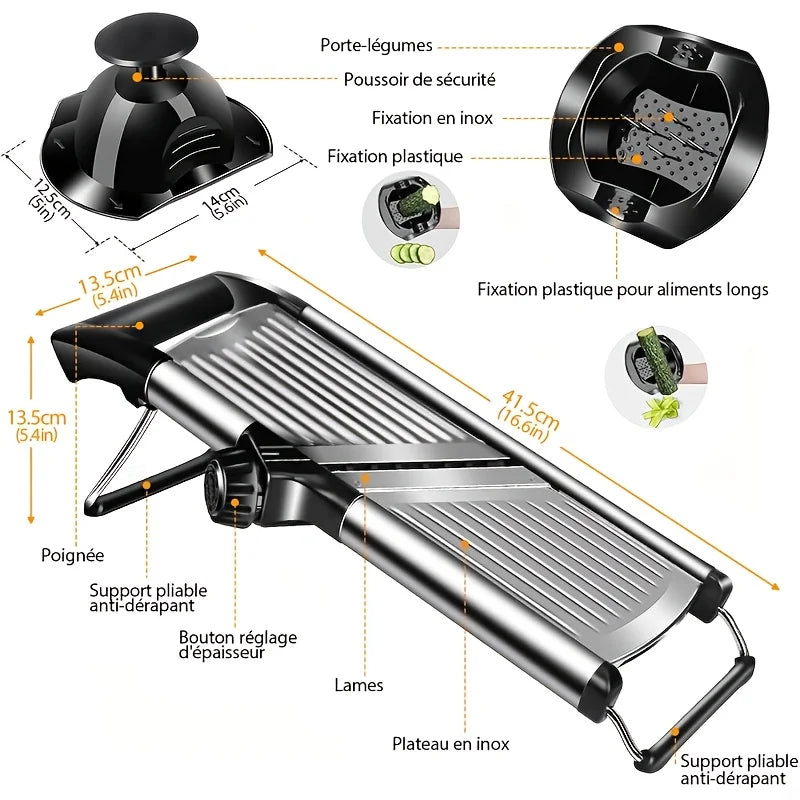 KYJG Stainless Steel Mandoline Slicer With 5 Blades