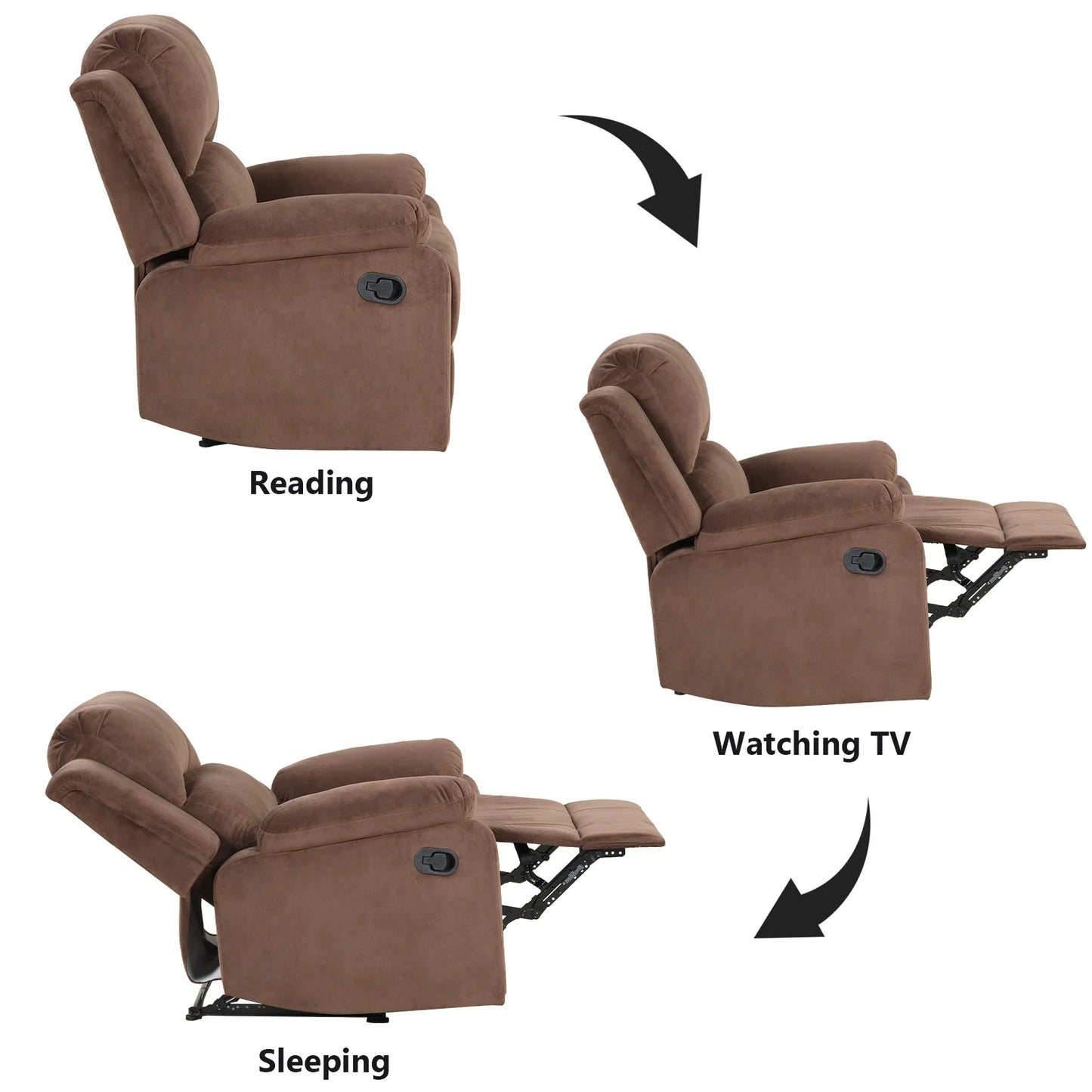 Fabric Comfort Upholstered Manual Recliner
