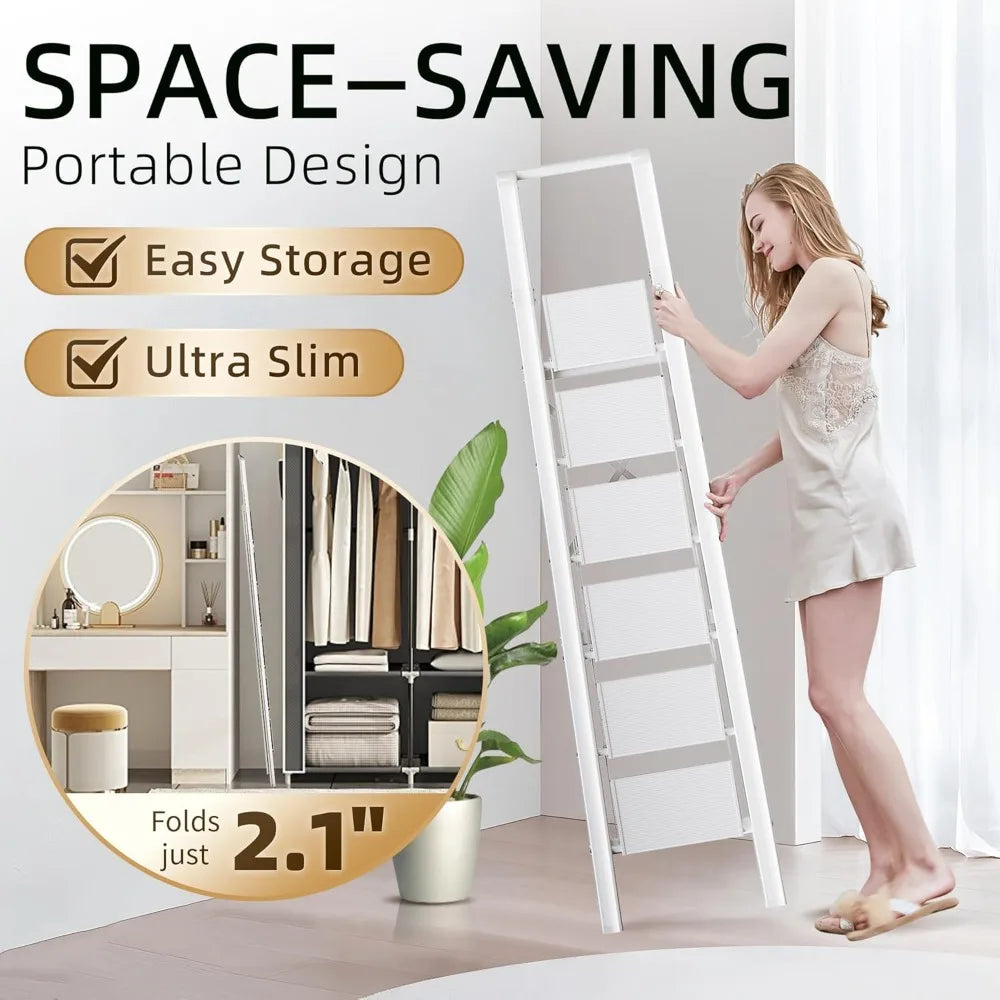 Aluminum Step Ladder Folding With Handrail Lightweight Six Steps