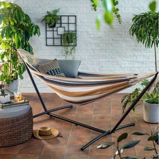 Portable Hammock Stand Included 450 LBS Capacity with Space Saving Carrying Case for Camping Garden Backyard Patio IndoorOutdoor