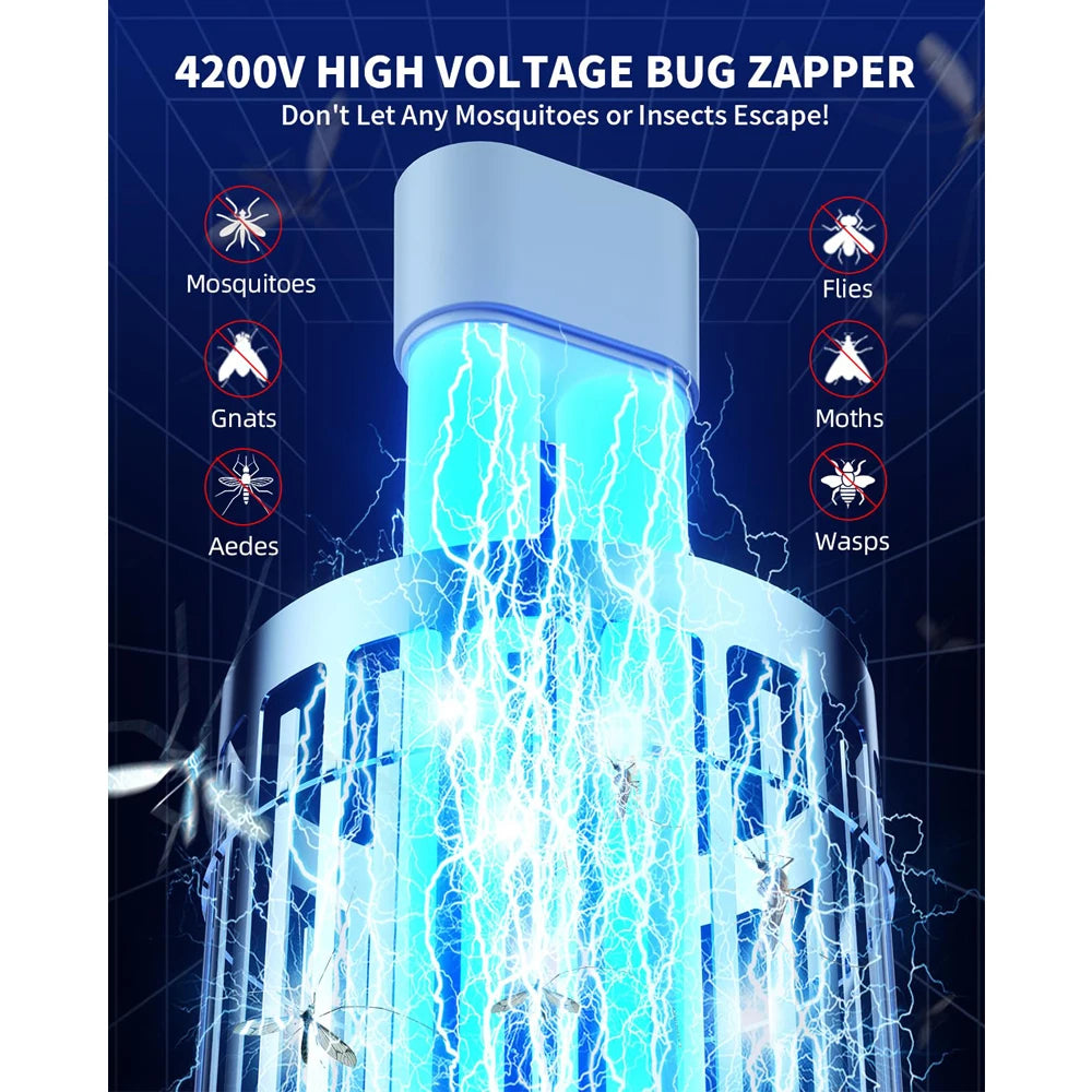 Minimoon Dual LED Bug Zapper Outdoor 4200V Fly Trap