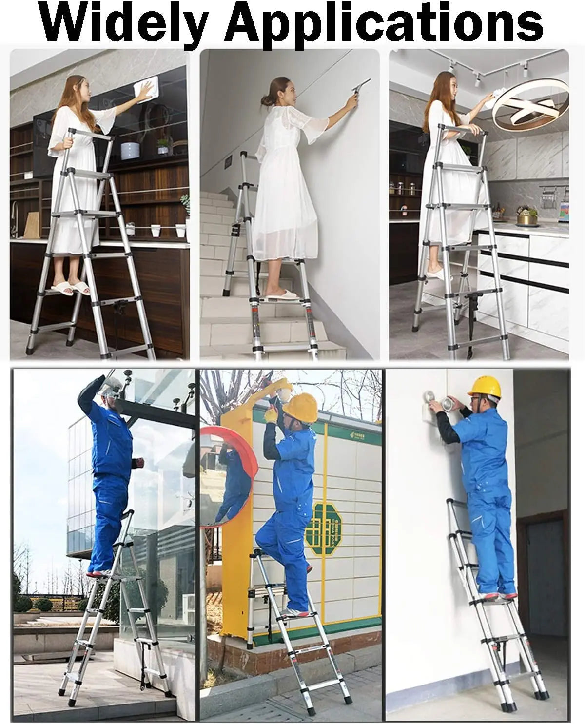 DayPlus Telescopic Aluminum Ladder Five And Six Step Extendable