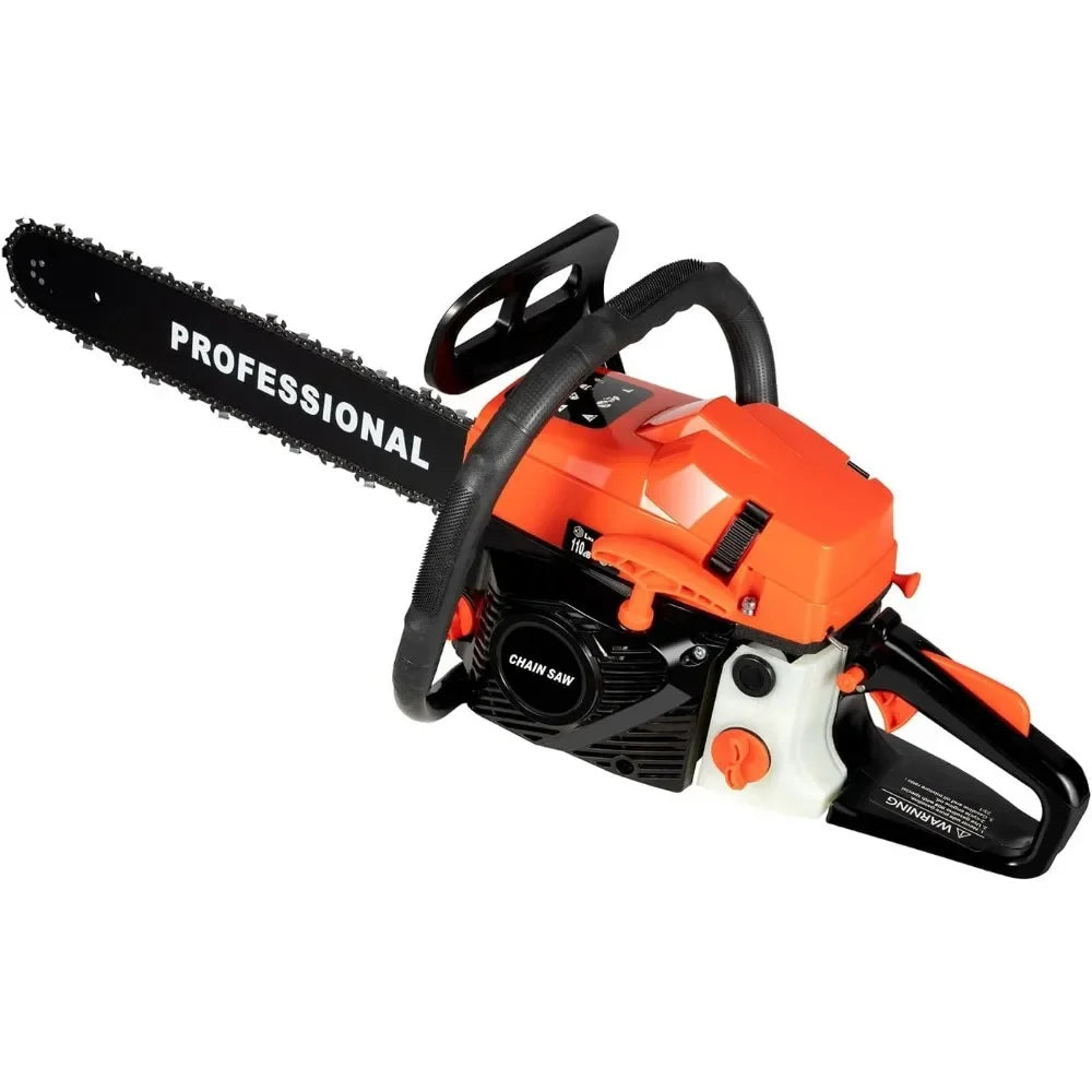 2 Stroke Gas Powered Chainsaw 58CC 20 Inches Gas Chainsaw Handheld Cordless Chain Saw for Tree Trimming Wood Cutting