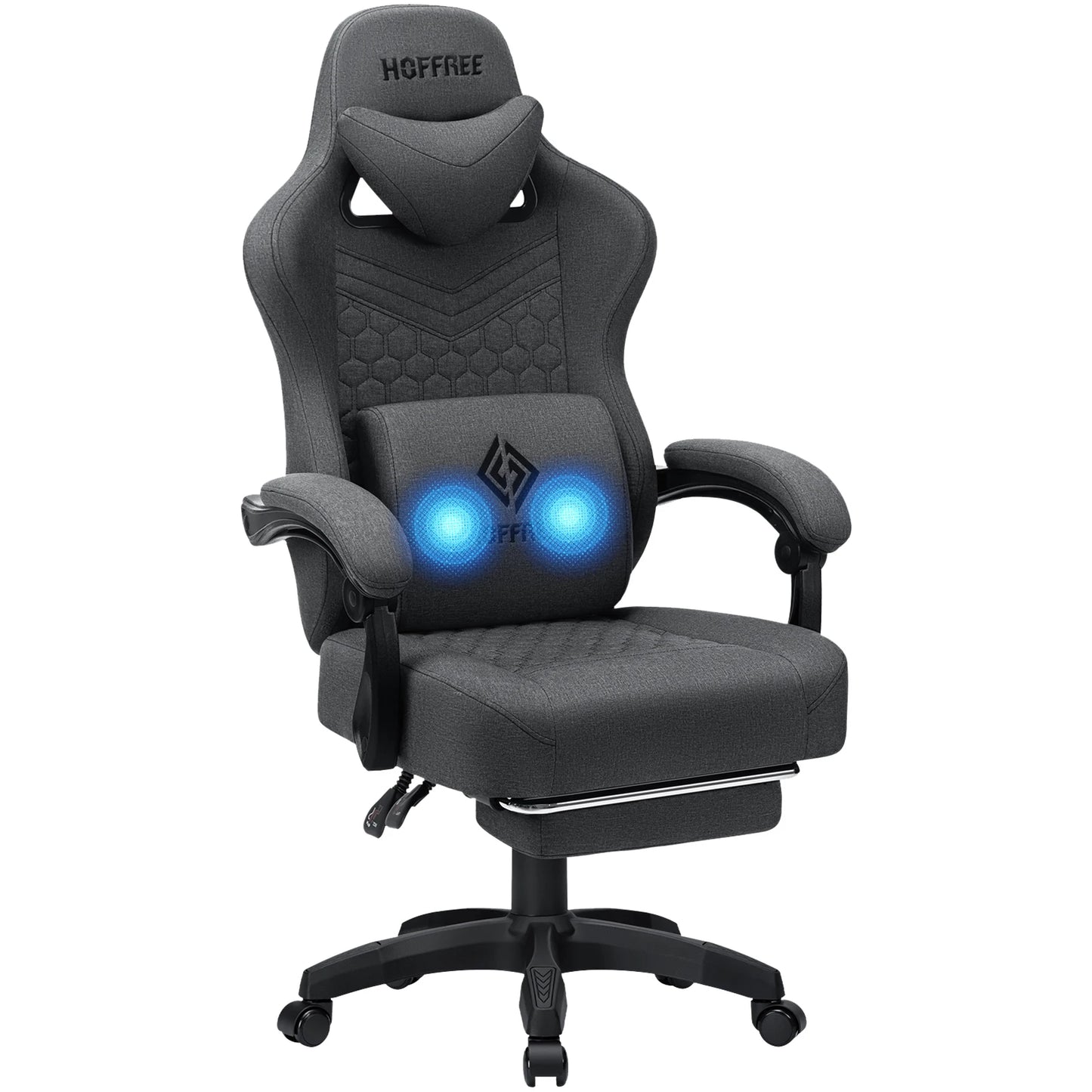 Ergonomic Office Chair With Footrest Bluetooth Massager