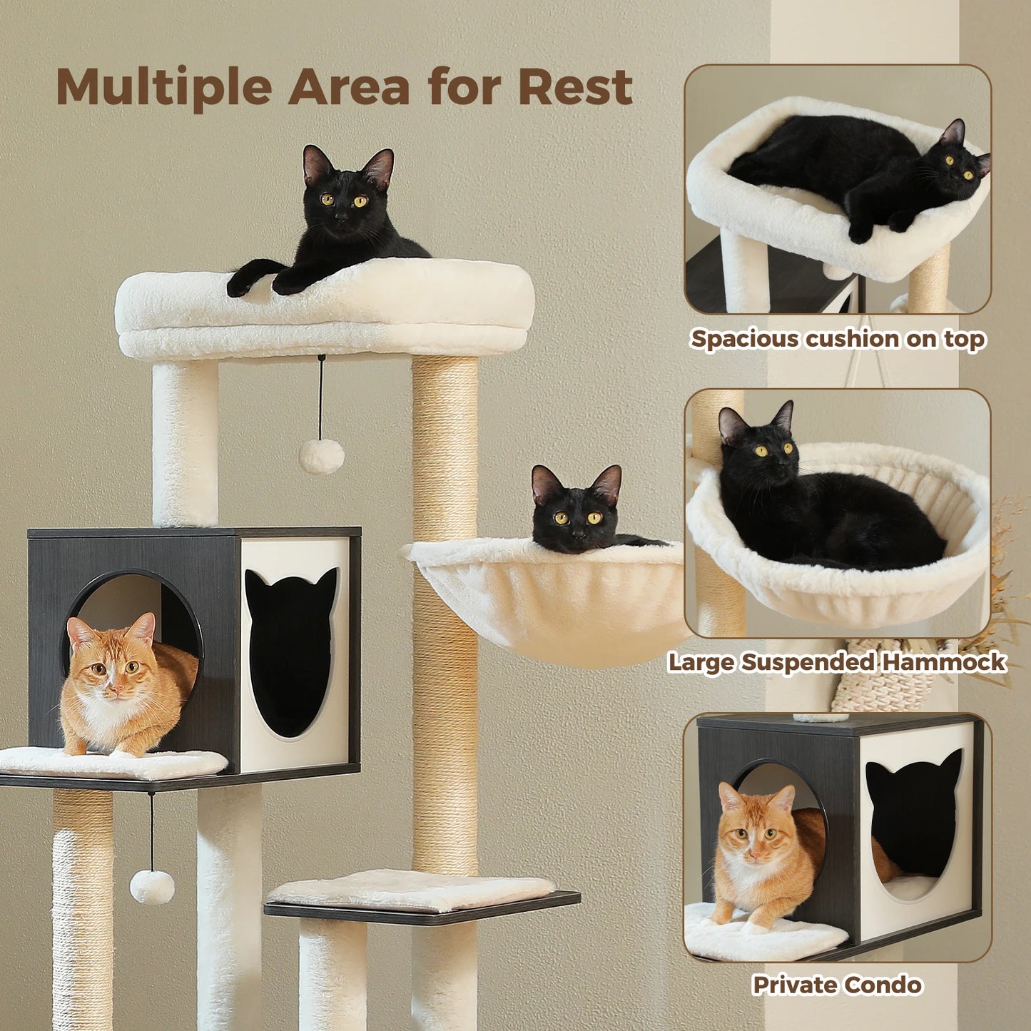 PAWZ Road Wood Cat Tree with Storage Cabinet Tower