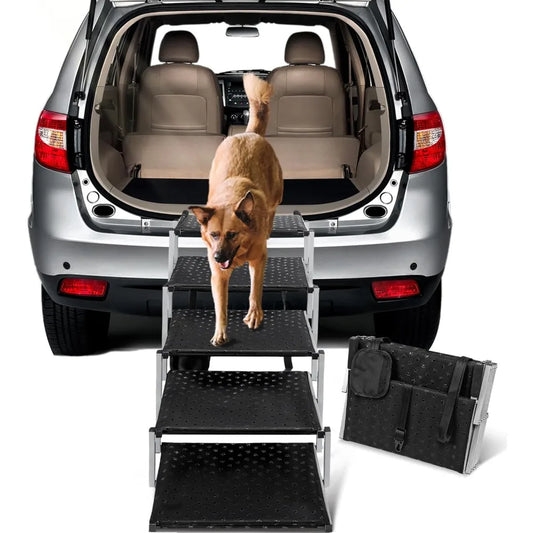 Portable Dog Ramps For Large Dogs Non Slip Steps 200 Lbs