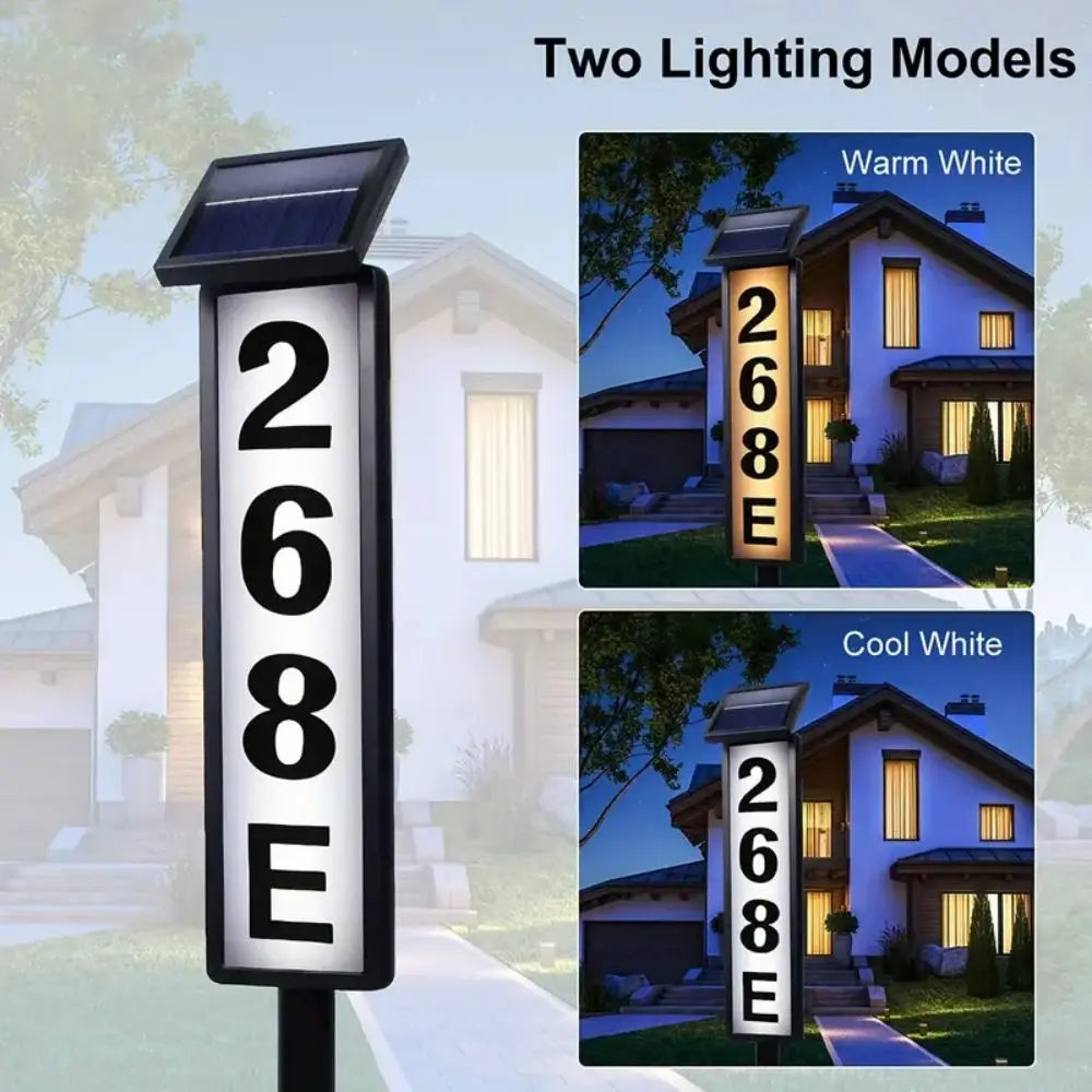 KEWEN Solar Address Sign Light With Stake For Homes