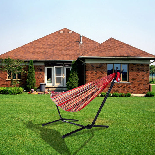 Portable Outdoor Polyester Hammock Set Red