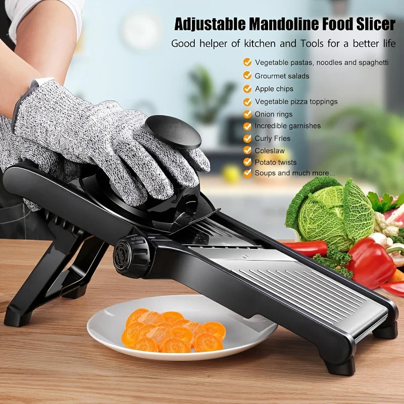 KYJG Stainless Steel Mandoline Slicer With 5 Blades