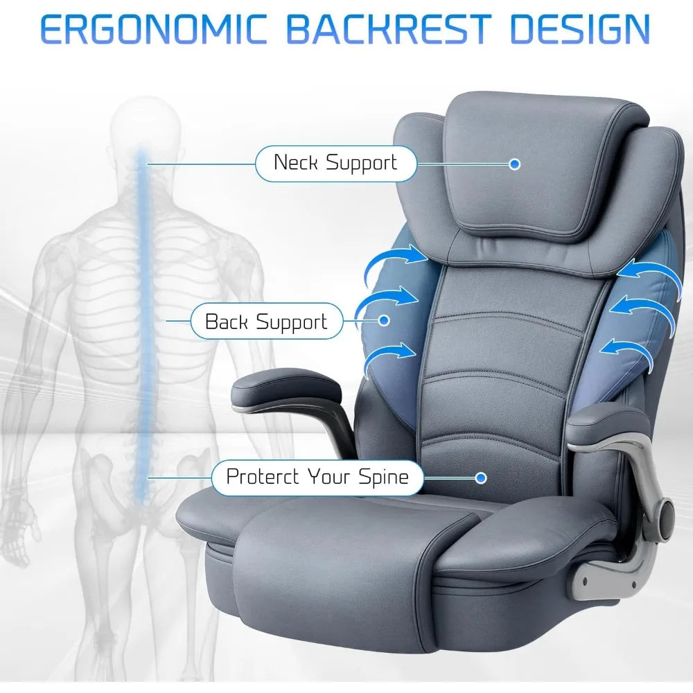 MKDK 400Lb Heavy Duty Ergonomic Office Chair With Flip Arms