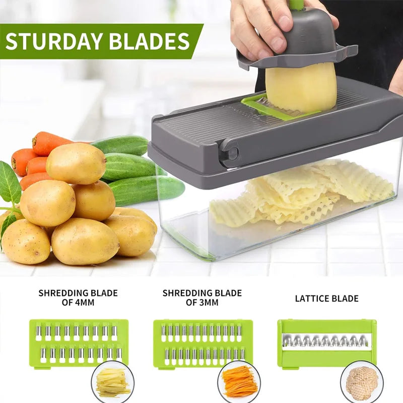Fruit and Vegetable Tools 16 Piece Vegetable Chopper Set