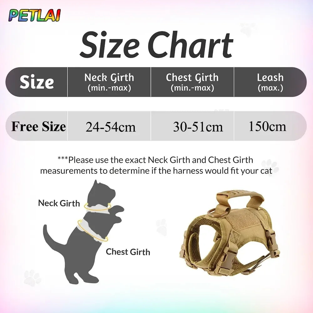 High-concerned Cat Tactical Harness And Leash Set For Walking