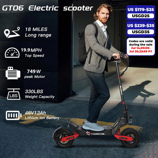 Lelekuaic Electric Scooter GT06 40km Range Braking Pro