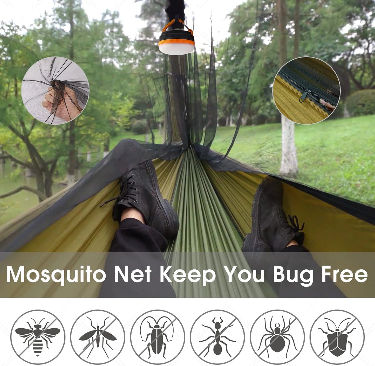 Anti Outdoor Camping Hammock With Mosquito Net And Rain Tent Equipment Shelters Camp Bed Survival Portable Hammock