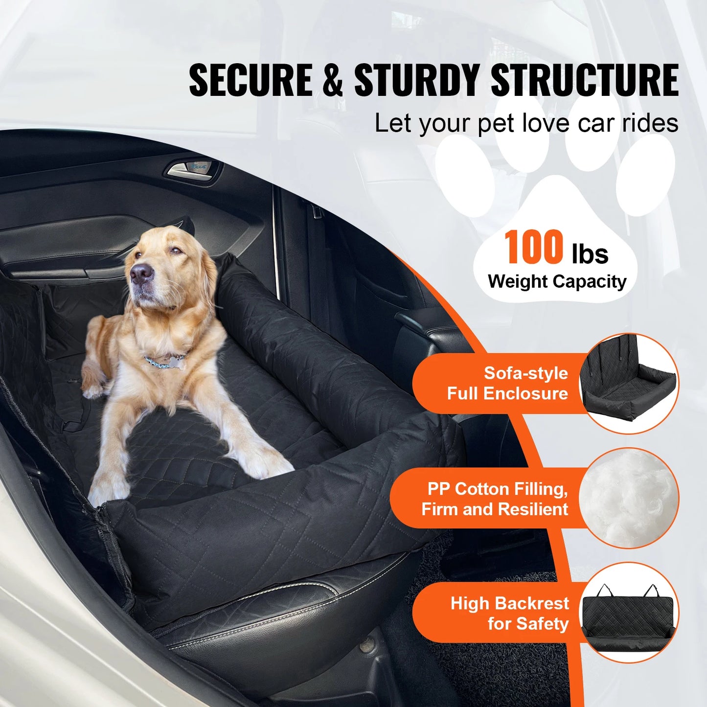 SucceBuy Waterproof Dog Car Seat Booster With Leash