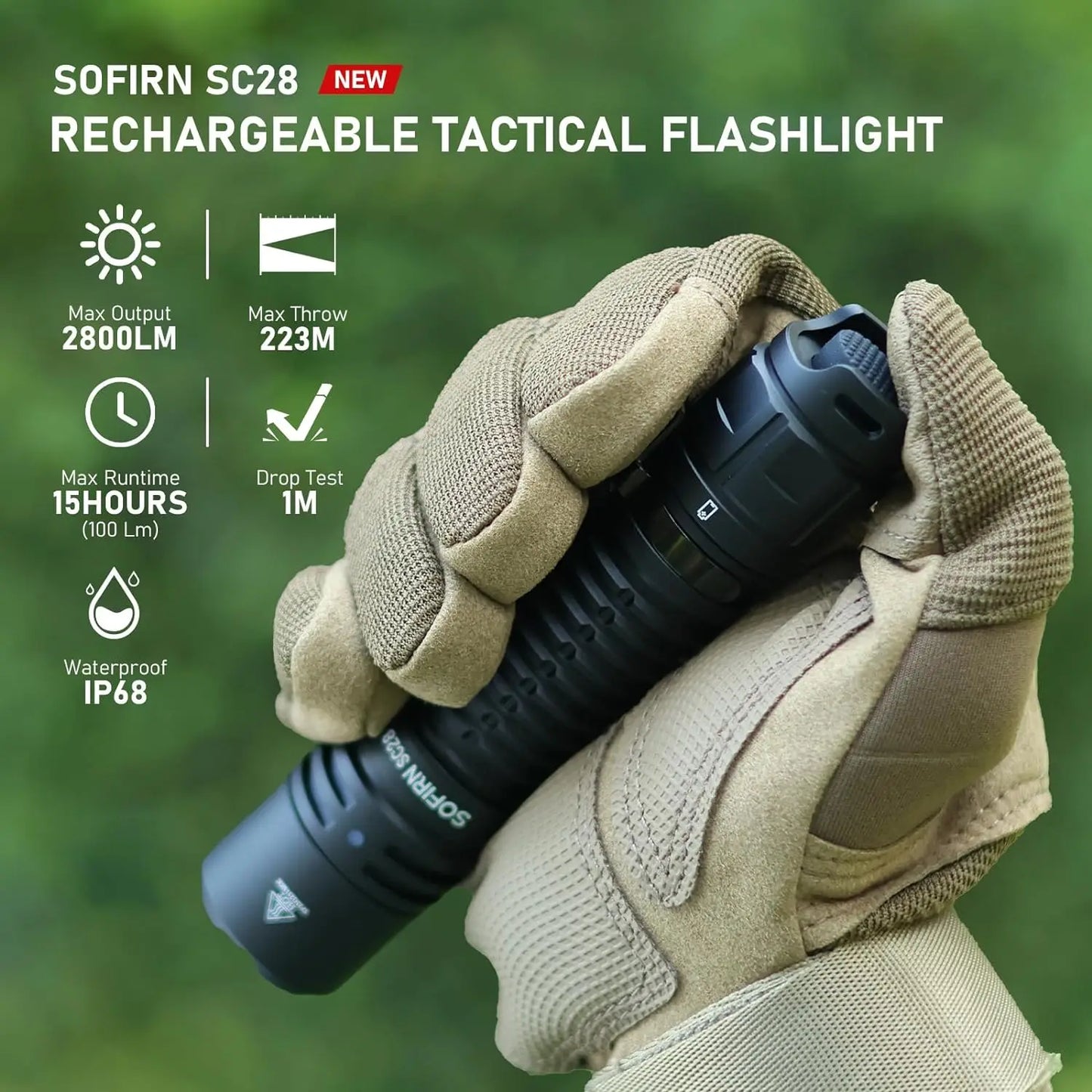 Sofirn SC28 XHP50B HD LED Rechargeable Flashlight Portable