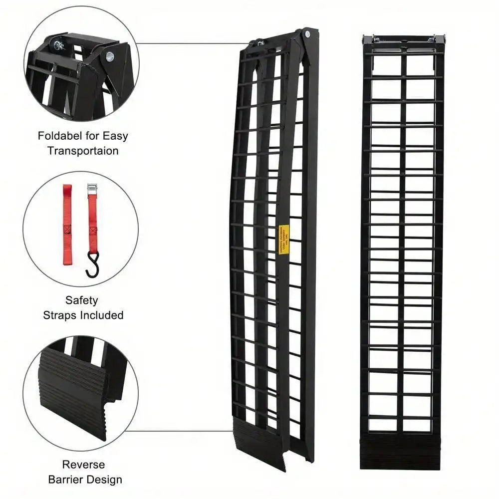 Lightweight Folding Aluminum Arch ATV Ramps Pair 1200 Lbs