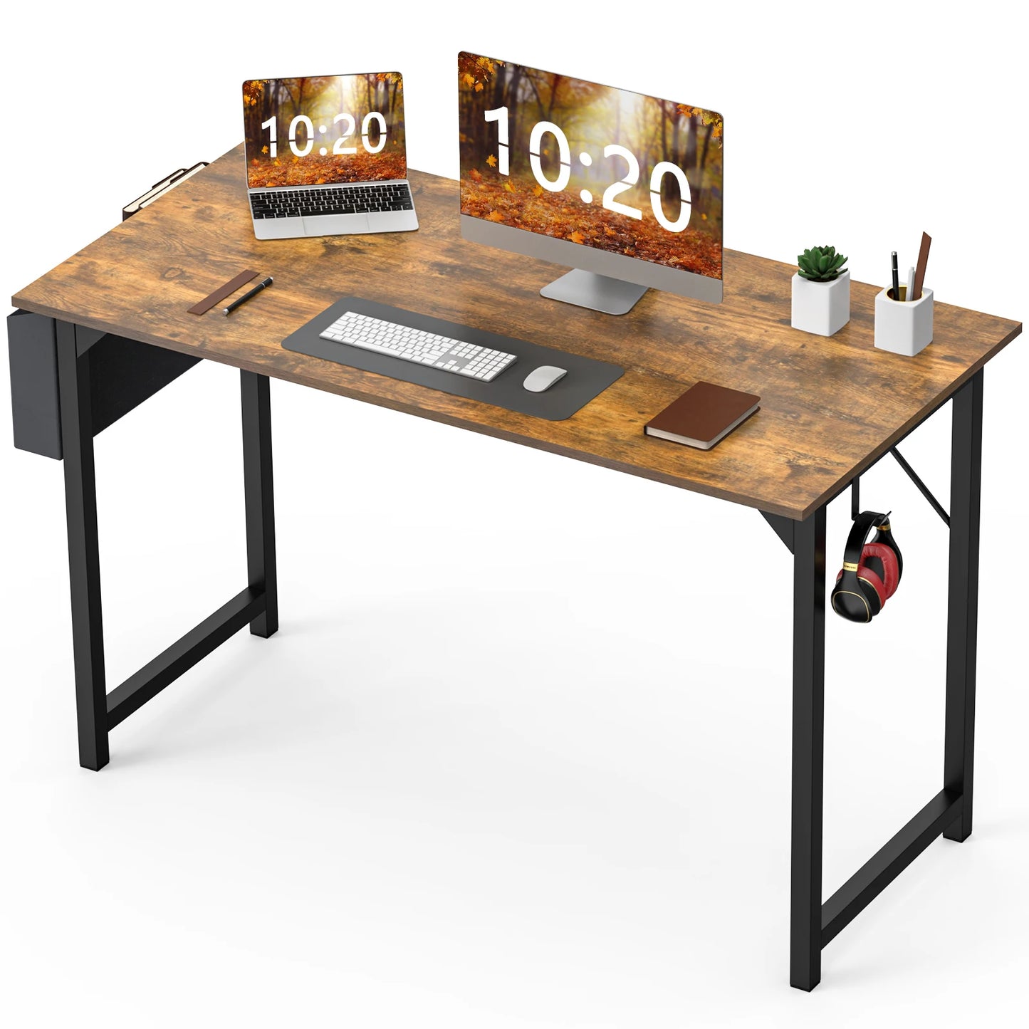 JHK Computer Desk Office Gaming Table with Side Bag Headphone Hook