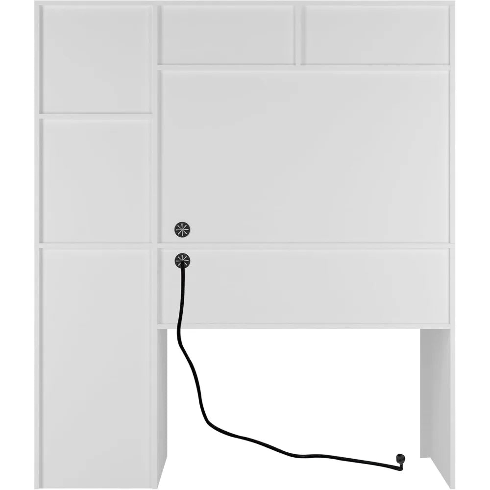 HUANZHUANG Computer Desk With Hutch USB Ports And Outlets