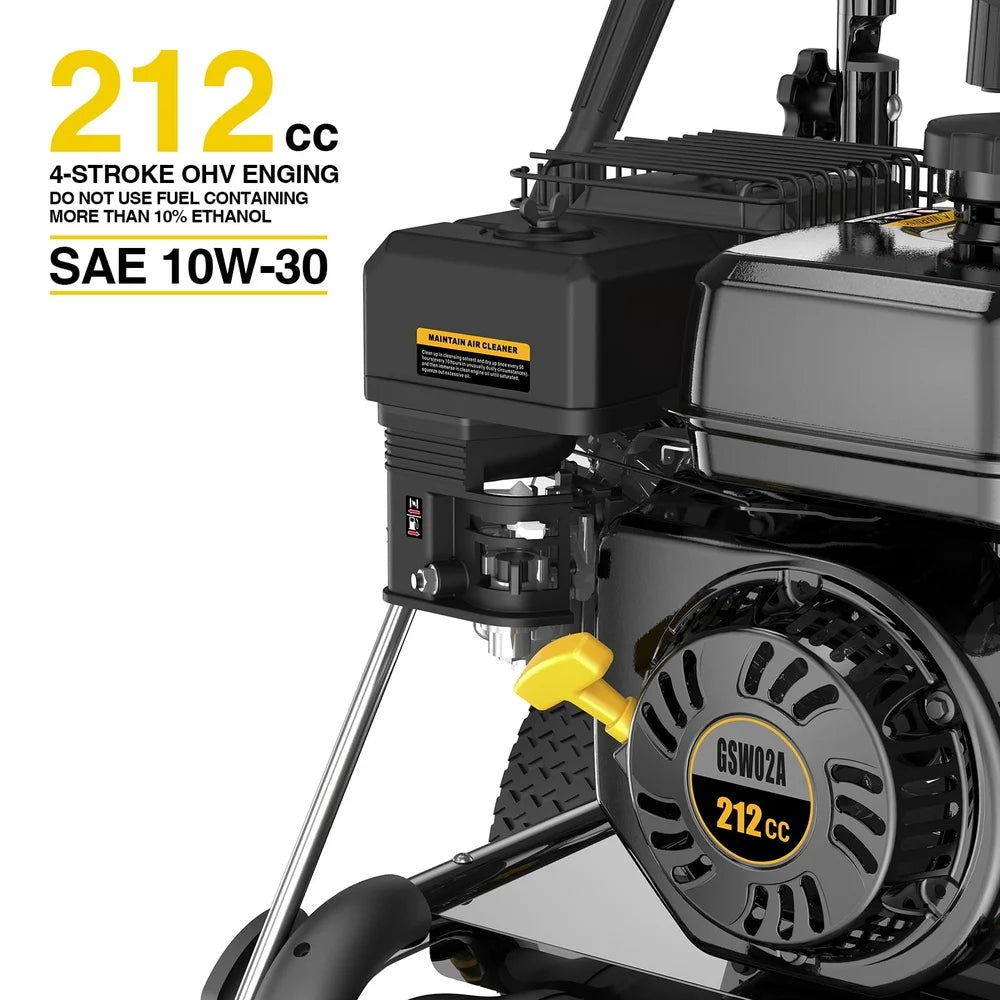 3500 PSI Gas Pressure Washer 2.6 GPM Heavy Duty Power Washer with 30ft Hose Quick Connect Nozzles Home Cleaning Tasks
