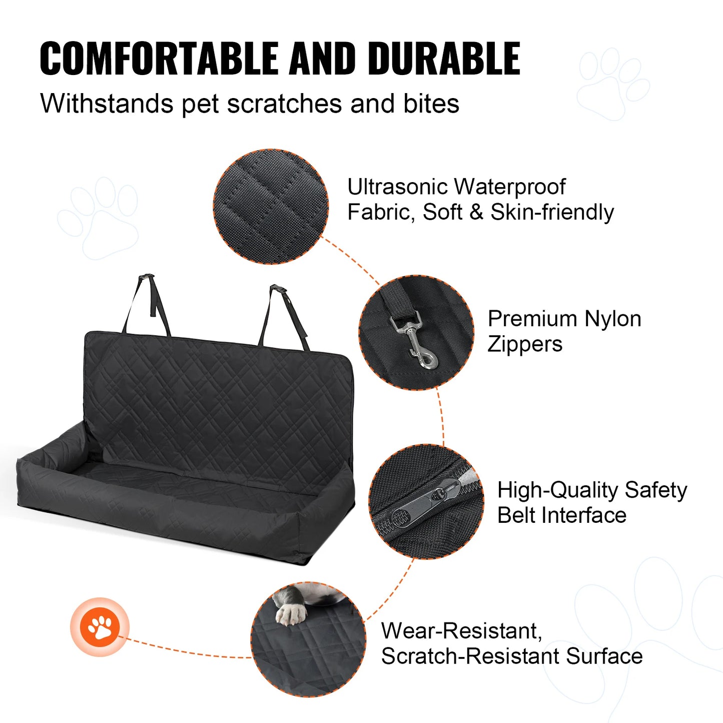 SucceBuy Waterproof Dog Car Seat Booster With Leash