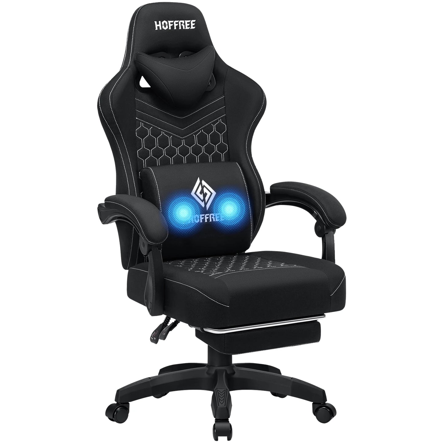 Ergonomic Office Chair With Footrest Bluetooth Massager