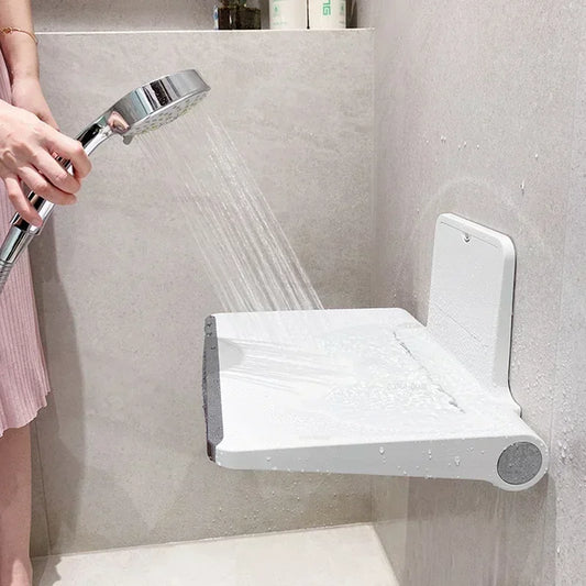 Creative Wall-mounted Bathroom Seats Shower Chair Luxury Toilet Barrier-free Bath Chair Home Folding Plastic Shoe Changing Stool