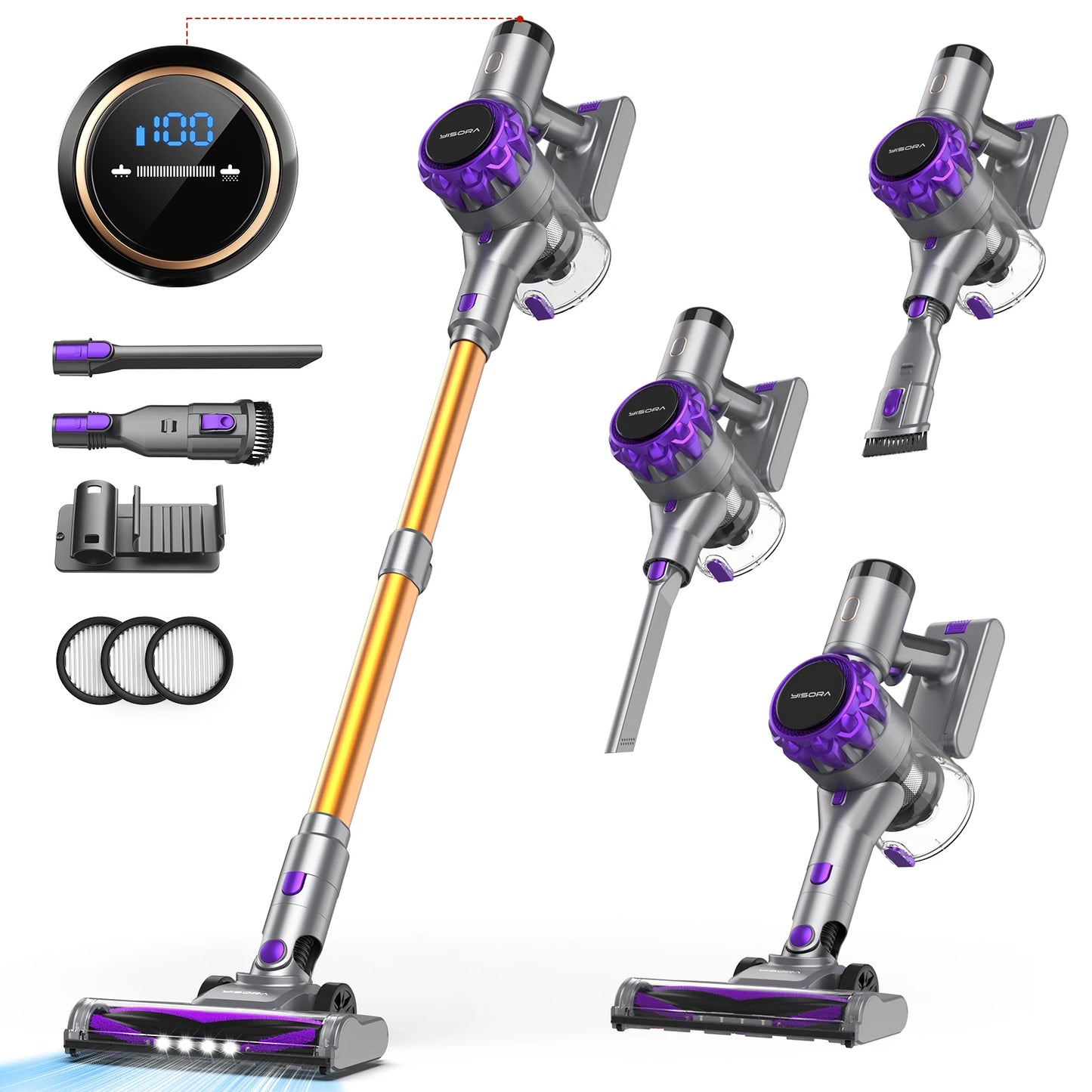INSE YISORA Cordless Vacuum Cleaner 40Kpa 55 Minutes Runtime