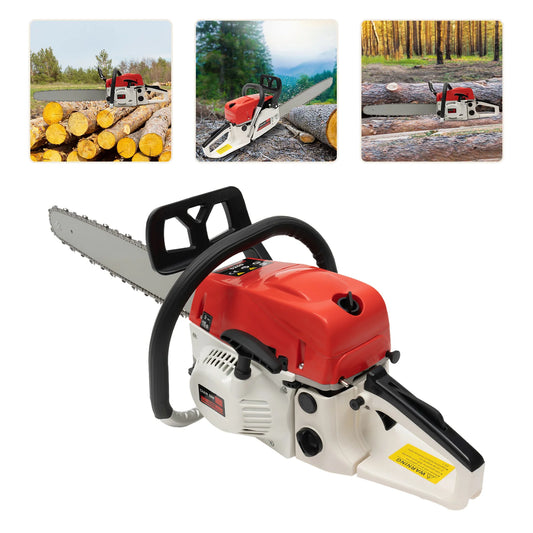 2 Stroke Gas-powered Chainsaw 52CC Gasoline Chain Saw Set Single Cylinder Air-cooled for Cutting Wood