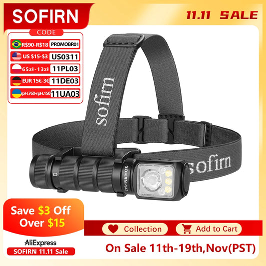 Sofirn HS42 Headlamp 2100 Lumen USB C Rechargeable