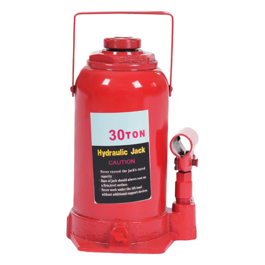 Hydraulic Welded Bottle Jack 30 Ton Capacity for Auto Repair and House Lift Red